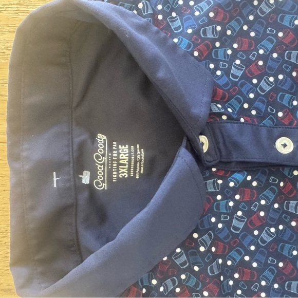 Good Good Fighting For Par Polo Shirt Beer Pong Blue 3XL - Picture 3 of 4